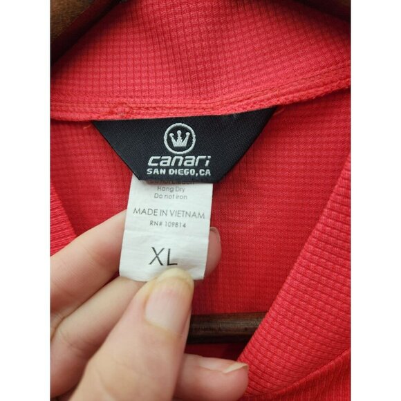 Canari Mens XL Red & Black Short-Sleeve Cycling Jersey 100% Polyester - Picture 2 of 4